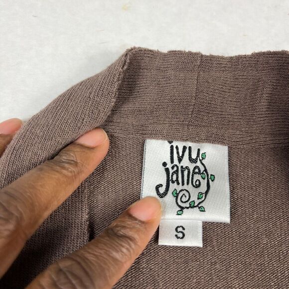 Ivy Jane Embroidered Vest Brown Floral Sleeveless Boho Hippie Sweater SMALL - Picture 4 of 11